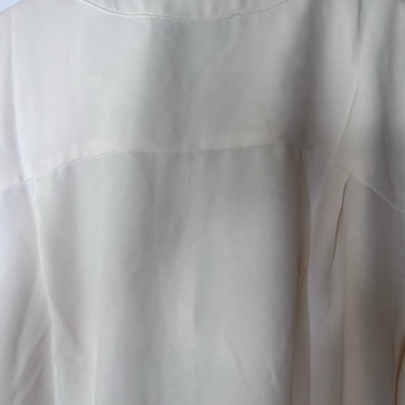 LOFT Cream Long Sleeve Ruffled Blouse - Picture 6 of 8